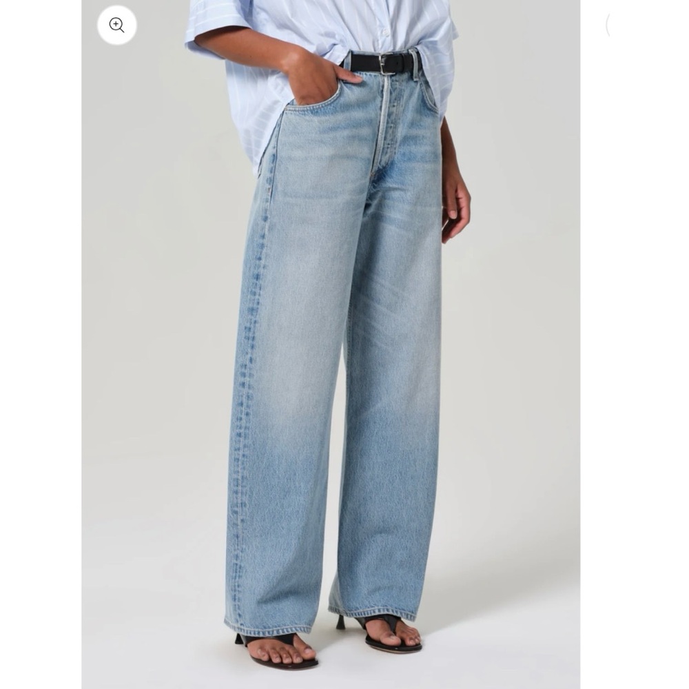 Citizens of Humanity Ayla Baggy Cuffed Crop Wide Leg Jeans Gemini Light Blue 28 - Picture 3 of 15